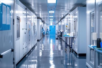 Detailed image of a vaccination site with organized stations and healthcare workers ultra-high detail