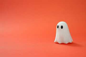 Halloween scene with a ghost figure