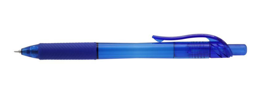 Blue pen on transparent background (PNG File)	
