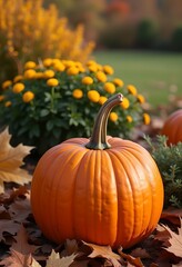 Autumn in the garden, pumpkin