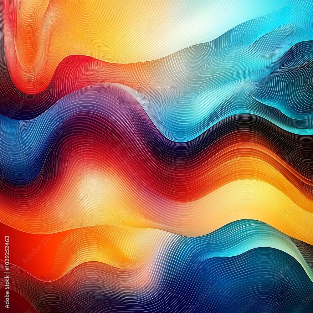 Fototapete abstract colorful wave background for design, generative ai