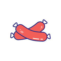 Sausage  vector icon stock illustration