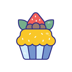 Cupcake vector icon stock illustration