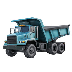 Obraz premium A heavy-duty dump truck with an open cargo bed isolated on transparent background