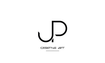 JP, PJ, J, P abstract letters logo monogram