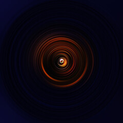 Colorful radial motion effect. Abstract rounded background. Color curves and sphere.