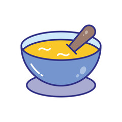 Soup Bowl vector icon stock illustration