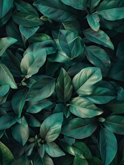 Obraz premium Closeup of dark green leaves nature beauty background