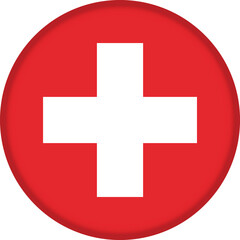 Round flag of Switzerland