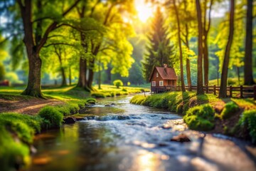Naklejka premium Tilt-Shift Photography of Ciernisko z Bel Somy in a Lush Natural Landscape