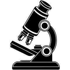 Microscope silhouette vector