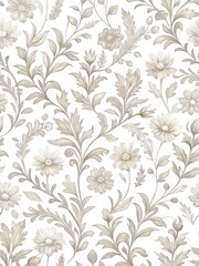 Hand-Drawn Botanical brown flower on white background