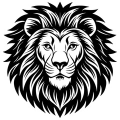 Obraz premium Lion head silhouette vector illustration