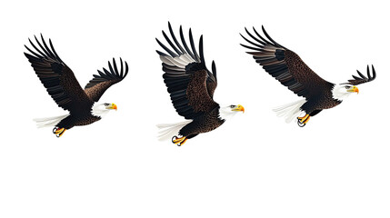 Fototapeta premium Bald Eagles Soaring With Majestic Wingspan Generative AI