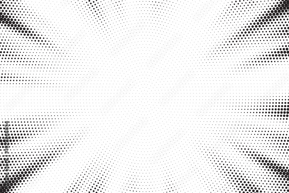 Leinwandbilder halftone gradient sun rays pattern. abstract halftone vector dots background. monochrome dots patter