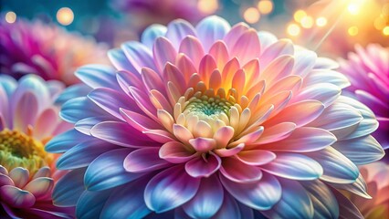 Fototapeta premium Translucent petals and glowing elements create an ethereal femininity in conceptual photography, blending delicate beauty with enchanting light for a