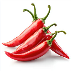 Hot chili peppers isolated on white background