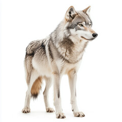 Fototapeta premium Tundra wolf isolated on white background