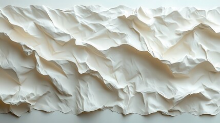 crumpled and creased white paper forming a blank canvas ready for artistic expression or written ideas emphasizing simplicity and creativity