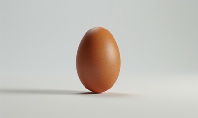 Single brown egg, white background, 4K hyperrealistic photo