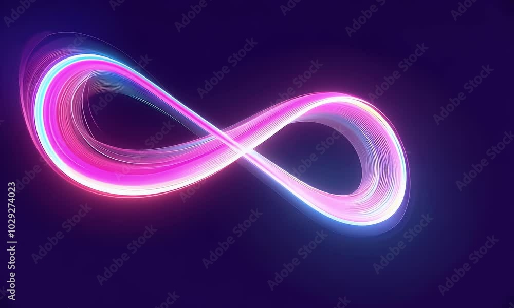 Poster abstract background with neon glowing lines shape, creating vibrant and dynamic curves on a dark pur