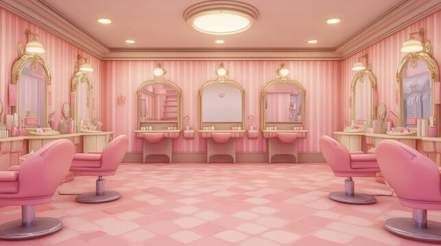 Pink Salon Interior.