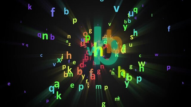 Alphabets and Numbers Flying Background