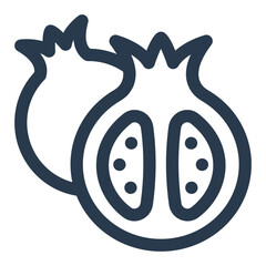 Fresh Cut Pomegranate Halves