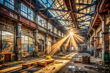 Fototapeta premium Urban Exploration of Abandoned Tarimas: Discovering Hidden Industrial Landscapes