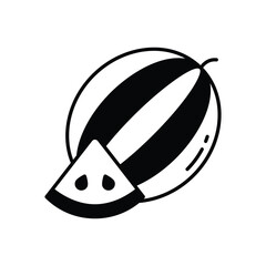 Watermelon vector icon stock illustration