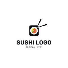 Minimalist Japanese logo, sushi icon vector, oriental style