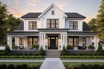 Exterior of a modern suburban home