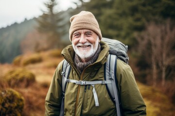 Portrait of a active seniors on country walk
