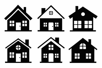 Fototapeta premium Home icon vector set, House symbol. Vector illustration