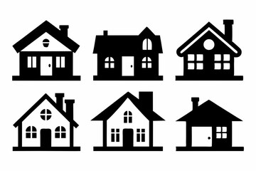 Fototapeta premium Home icon vector set, House symbol. Vector illustration