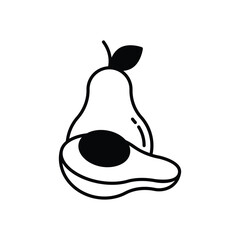 Avocado vector icon stock illustration