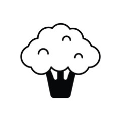 Broccoli vector icon stock illustration