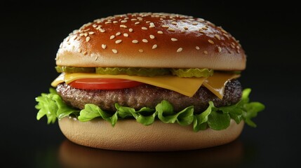 Homemade burger with lettuce.