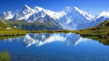 Mountain Range Reflection in Still Water