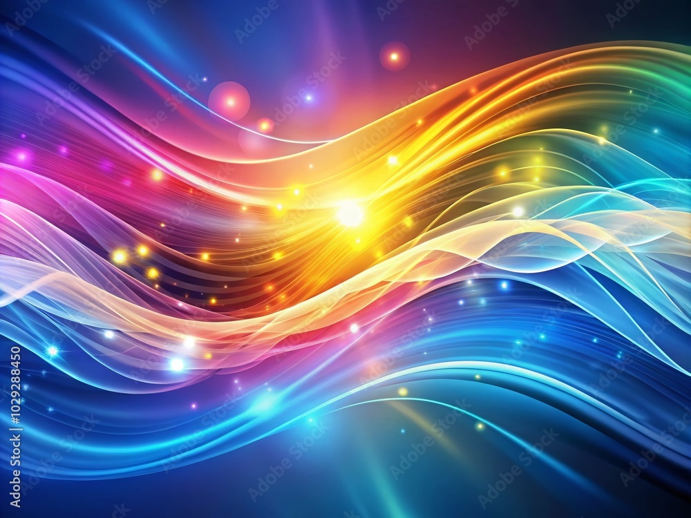 Poster vibrant abstract background with colorful waves and lights for dynamic visuals