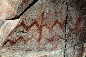 Petroglyph on wall