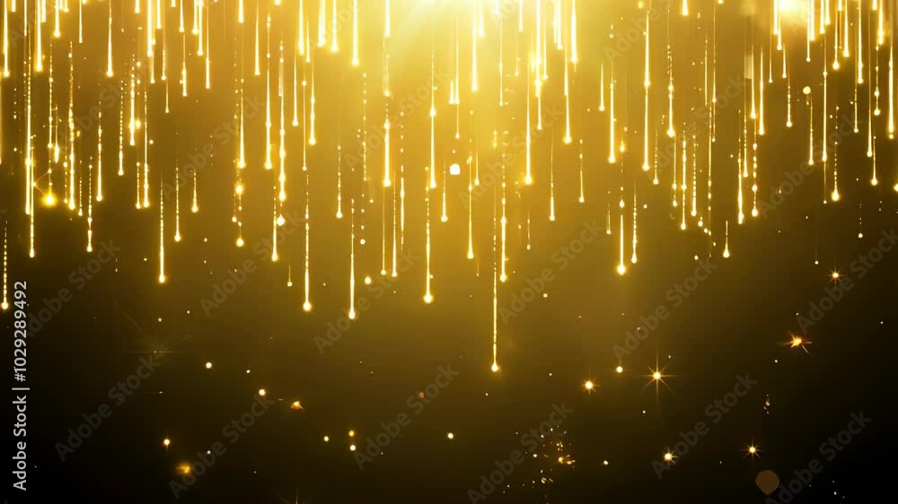 Poster glittering golden particles dance in a mesmerizing display during an enchanting evening performance