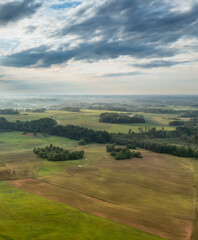 Naklejka premium After rain.Autumn landscape in the countryside of Latgale, Latvian nature.