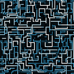 Seamless Geometric Maze Pattern with Abstract Line Design