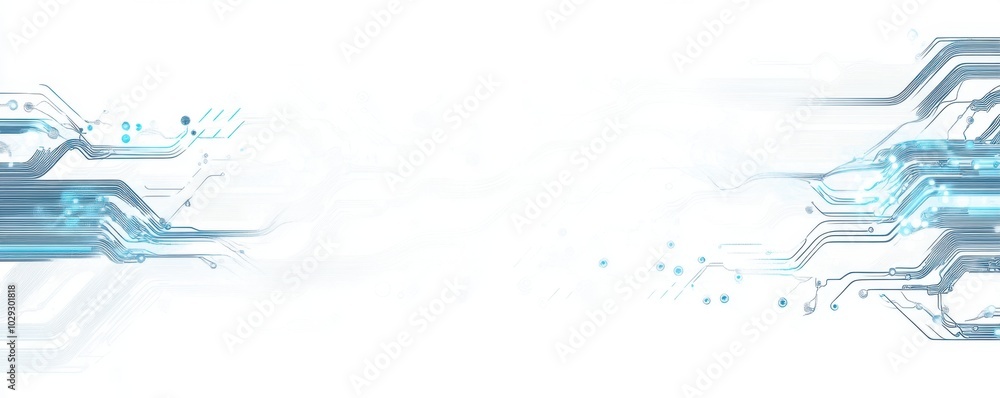 Poster banner background with blue circuit lines and white space for text two rows of digital technology pa