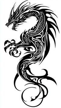 recommend clip art: Stylized Tribal Dragon Design