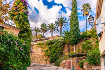 Fototapeta premium Medieval village of Bormes-les-Mimosas, in the Var, in Provence, France.