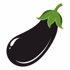 Eggplant silhouette Vector with a white background