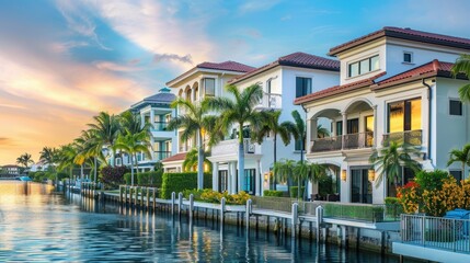 Luxurious Waterfront Real Estate Display for Property Management Services
