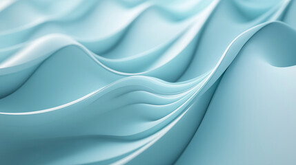 Fototapeta premium Abstract Blue Fabric Waves - Modern Minimalist Background Design